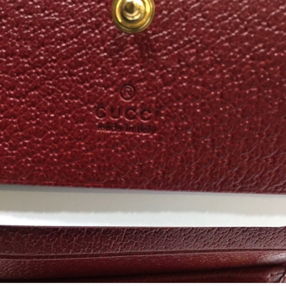 NIB GUCCI Ophidia GG Supreme Monogram Web Flora Card Case Wallet Red Leather NIB - Picture 9 of 10
